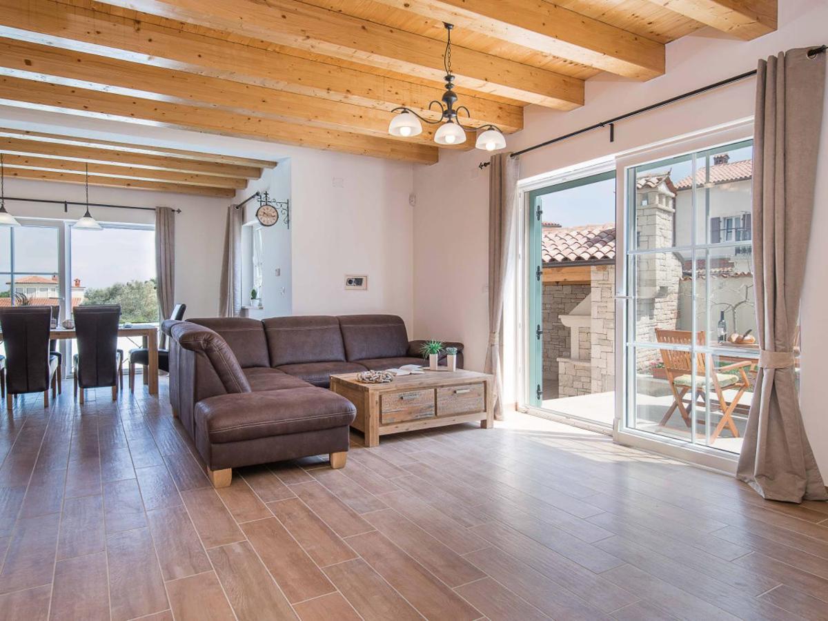 Moderne Istrische Steinvilla - 4 Sterne Mit Privatem, Beheizbaren Pool & Meerblick Kavran Buitenkant foto